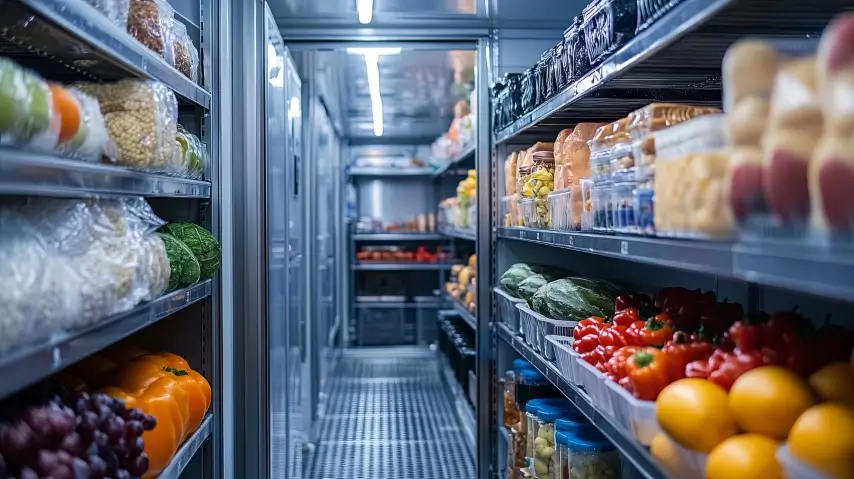 Refrigeration chamber for food storage.